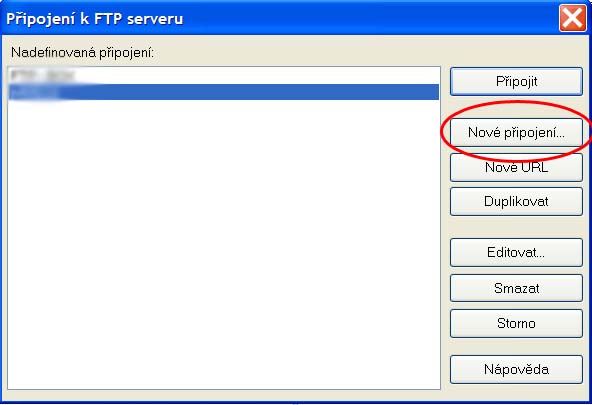 Pipojen k FTP serveru